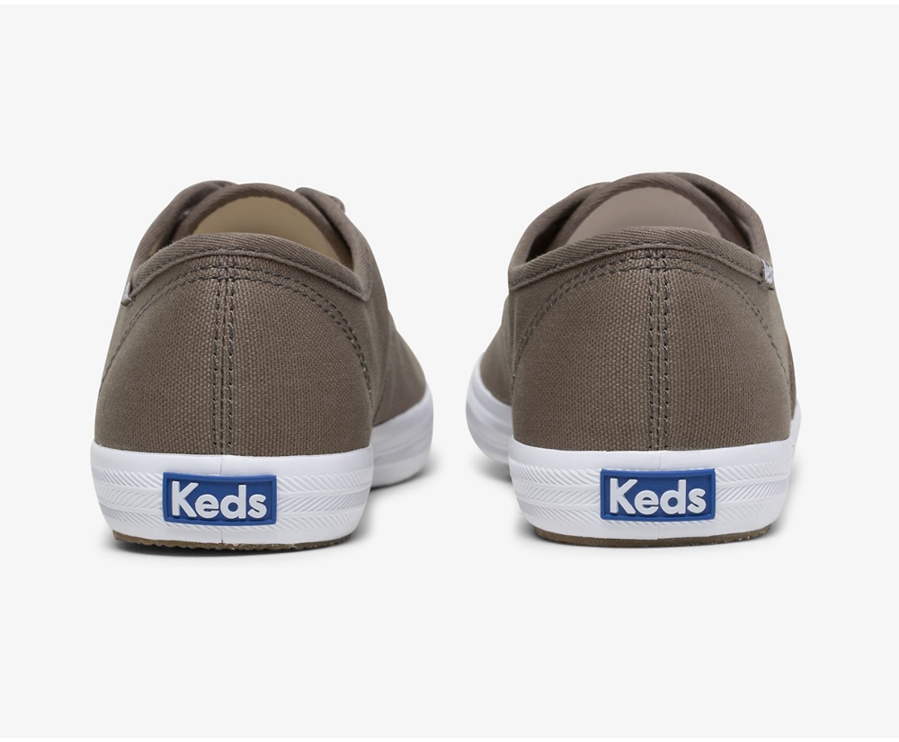 Womens Keds Sneakers - Champion Solids - Olive - 9657-OFJYB